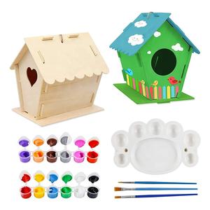 Hot Koop Nieuwe <span class=keywords><strong>Unfinished</strong></span> Houten Vogel Huis Diy Vogel Huizen Voor Kids Custom Houten Vogelhuisjes - Product Image 2
