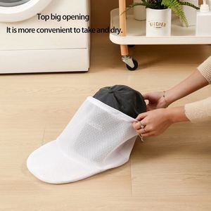 Laundry Anti-Deformation Simple Thickened Drawstring Large <b>Hat</b> Washing Bag for <b>Hats</b> - Product Image 5