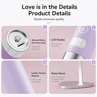 Lampe à ongles rechargeable en cuir et métal ou ABS avec capteur IA, 800 mAh, double lumière 365+405 nm, support magnétique, séchoir UV pour ongles