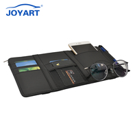 Porte-cartes et organiseur de pare-soleil de voiture en cuir PU, pochette de rangement pour lunettes de soleil, accessoires automobiles