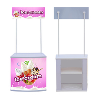 Comptoir promotionnel portable pliable en PP pour stand d'exposition, table de vente, présentoir publicitaire en plastique