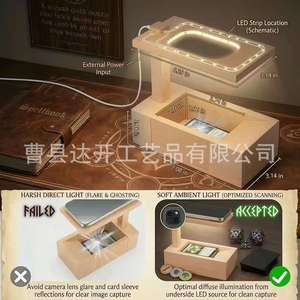 Soporte de Escaneo de Tarjetas de Madera, Soporte de Escritorio de Madera Sólida para Tarjetas y Teléfono, Capacidad para 100 - Product Image 2