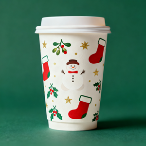 Wholesale Eco-Friendly Compostable PE Coated Double Wall Food-grade Disposable <strong>Christmas</strong> <strong>Paper</strong> <strong>Cups</strong> - Product Image 6
