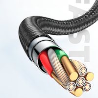 Kabel Data Pengisian Cepat PD 100W Type-C ke Type-C dengan Layar LED Hitam OEM X2 Nylon Braid untuk Komputer