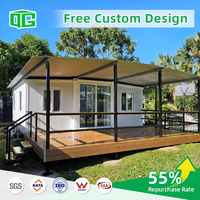 Maison conteneur extensible sur mesure de 20, 30 ou 40 pieds, norme australienne, 2/3 chambres, en acier, type Granny Flat