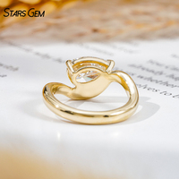 Starsgem Kadınlar İçin Vintage Kıvrımlı Tasarım Tektaş Sentetik Elmas Nişan Alyansı 9K 10K Altın 1.0ct Armut Kesim IGI
