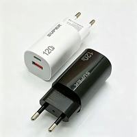 Cargador Rápido USB Tipo C de 120W con Enchufe EU/US, Adaptador de Pared GaN con Carga Rápida USB-C PD, Cargador de Viaje Tipo-C para Teléfono Móvil