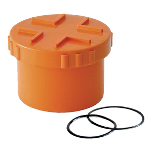 ฝาเกลียวซีลพีวีซีสีส้มสำหรับท่อระบายน้ำขนาดเส้นผ่านศูนย์กลาง160มม. - Product Image 1