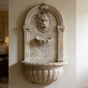 Römischer Wandbrunnen mit Löwenkopf aus Kunstharz für Innen/Außen, Handgefertigt, Klassisch Antik LWY - Product Image 2