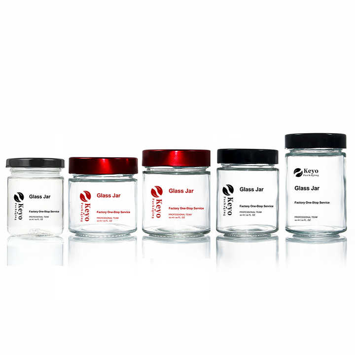 Factory Transparent Hexagonal Glass Jar for Sauce Honey and Jam 45ml-730ml with Screw Cap and Screen Printed Lid
