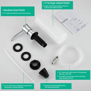 ที่จ่ายสบู่ล้างจานแบบติดตั้งบนเคาน์เตอร์ทรงสี่เหลี่ยม ผลิตจากโครเมียม - Product Image 5