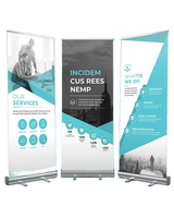 Support publicitaire en aluminium à base large, style professionnel, imprimé numériquement, pour la promotion, les expositions, les salons professionnels, les bannières publicitaires