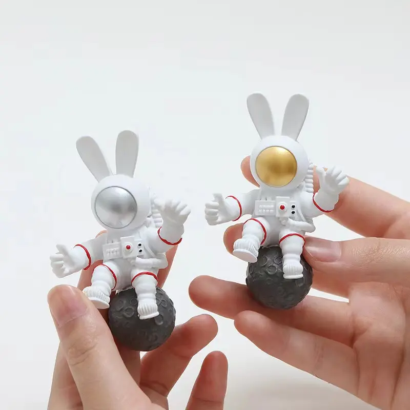 Long ear rabbit space astronaut refrigerator  creative resin crafts 3d magnet mobile phone car accessories