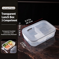 Boîte à lunch en plastique à trois étages, simple, compartimentée, étanche, sans BPA, compatible micro-ondes, avec compartiment scellé, récipient de stockage alimentaire