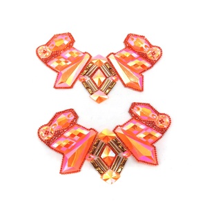 Customized Neon <strong>Orange</strong> Iridescent Resin Diamond <strong>Patches</strong> Sewing Hot Fix Rhinestone Motif Appliques for Shoes Carnival Costumes - Product Image 4