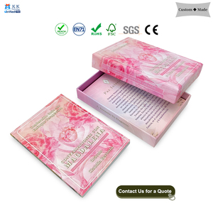 Cartes <span class=keywords><strong>Oracle</strong></span> personnalisées avec bords dorés, impression rose, jeu de tarot spirituel avec guide et coffret cadeau rigide de luxe avec couvercle et base - Product Image 4
