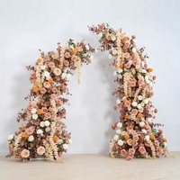 Décoration florale d'automne pour allée de mariage, oreillers décoratifs, orchidées brunes, parfum chocolat, fleurs artificielles, arche florale pour événements