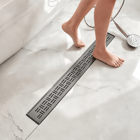 Drain de douche linéaire de 20 pouces en acier inoxydable 304, gris anthracite, pour salle de bain, usage commercial, hôtel, usine, ODM, OEM, moderne