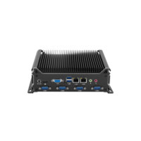Mini PC Wanlan sin ventilador, Barebone i3 4005U, 2LAN, 8USB, 6COM, Micro PC industrial, VGA HD, 2 salidas, PC integrado con tira lateral