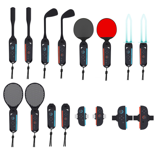 For Nintendo for Switch 2nd Hand Grip Tennis Golf Racket Kit 16 1 Sports Video Game Accessories Bundle KJH-NS2-015 Made Durable