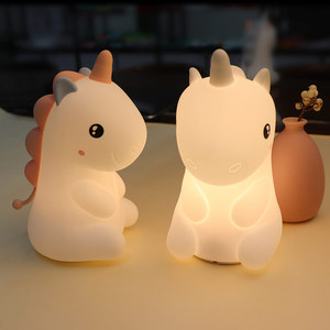 Touch Control Rechargeable Unicorn Night Light Multicolored LED Bedside <b>Lamp</b> For Kids Bedroom Eye Protection Sleep Light - Product Image 5