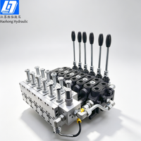 Katup Kontrol Arah Seksional Hidrolik Manual & Elektro-hidrolik Haohong DCV60 60 Liter/menit 6 Spool Distributor Hidrolik 315 Bar