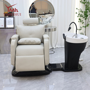 Poltrona Lavatesta Reclinabile Regolabile per Parrucchieri con Poggiapiedi, Grigia - Product Image 5