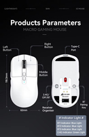 Souris sans fil rechargeable RGB Attack Shark X6 3 modes légère PAW3395 pour joueurs sur PC