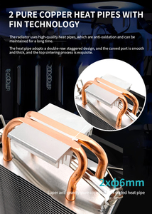 Gran oferta 2025, ventilador de refrigeración de <span class=keywords><strong>CPU</strong></span> RGB, tubos de calor dobles, procesador de ordenador para juegos, disipador de calor de refrigeración por aire, ventiladores de refrigeración de tubo de cobre de 4 pines - Product Image 5