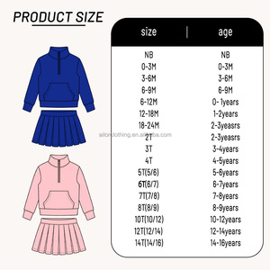 Ensemble de tennis pour filles : Sweat-shirt demi-zip en polyester, jupe plissée, respirant et à séchage rapide – Pack tenue de sport scolaire pour enfants - Product Image 5