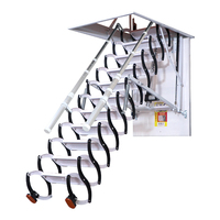 Escaleras Telescópicas Manuales y Eléctricas de Acero al Carbono, Escaleras Plegables en Espiral Invisibles, Montaje en Pared, Uso Interior