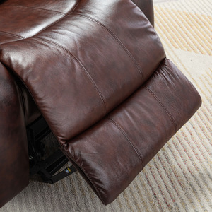 <b>Electric</b> Recliner Chair Single Person Genuine Leather Adjustable Height For Adults And Elderly - Product Image 4