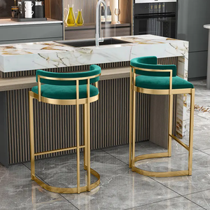 Sillas de Barra Altas de Lujo Estilo Nórdico, Modernas y Sencillas con Respaldo, Silla Alta para Cafetería, Bar, Isla de Cocina - Product Image 4