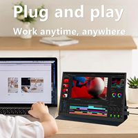 AHXJKA Monitor Portabel 10.5 Inci 1920x1280 IPS HDR dengan Casing Kulit 60Hz Plug and Play USB-C Speaker Internal untuk Laptop Gaming