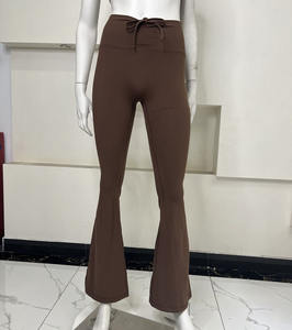 Pantalon évasé OEM à ceinture avec cordon de serrage à séchage rapide pour femmes Leggings de yoga froissés au dos et aux fesses - Product Image 2