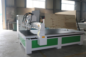 Most Popular Used 4 Axis CNC Router Milling Machine with Multi Heads Spindles PLC Controlled RichAuto/Syntec Systems