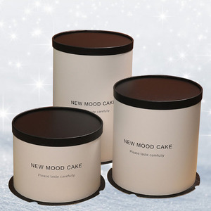 Wholesale customized logo white paper cardboard gift packaging wedding cake box round
