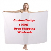 Ropa Tribal Polinesia estampado de piña azul personalizado Lavalava Sarong Wrap mujeres playa traje de baño cubrir Pareo para vacaciones