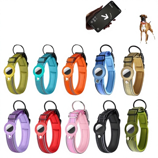 Luxury Fashion Wholesale Dog Accessories Waterproof Gps Smart Large Small Pet Dog Collars tracker Custom logo air Tag for Dogs