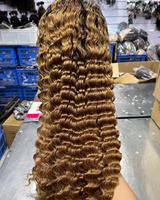 Perruques brésiliennes Letsfly en cheveux vierges naturels, avec dentelle frontale complète 13x4, densité 200%, de 14 à 38 pouces, ondulations Water Wave/lisses/Body Wave, 100% cheveux humains