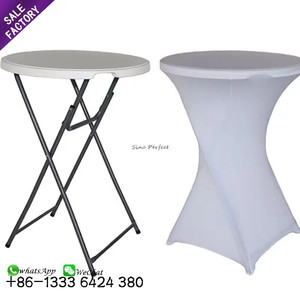 Meilleures ventes de meubles, table ronde pliable en plastique portable blanche pour banquet - Product Image 3