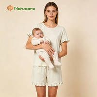 Ensemble pyjama deux pièces pour femmes, haut à manches courtes et short avec détails à volants, vêtements de nuit