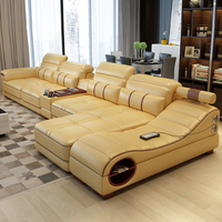 Canapé modulaire intelligent nordique avec massage et haut-parleur Bluetooth - Ensemble de meubles de salon de luxe pour villa avec recharge sans fil