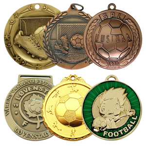 Médailles et trophées de football, boxe, BJJ, basketball, kickboxing en alliage de zinc plaqué or 3D personnalisés avec conception gratuite, 65 mm, 3 mm - Product Image 3