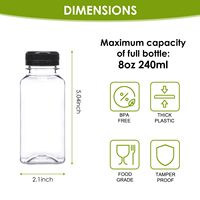 Bouteilles en plastique pour jus, en stock local aux États-Unis, 4oz, 8oz, 12oz, 16oz, vides, réutilisables, contenants jetables pour boissons, en vrac pour les boissons