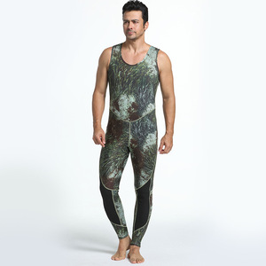Kamuflaj 3mm 5mm spor özel Spearfishing All in One yetişkin sörf dalış neopren kamuflaj Wetsuit