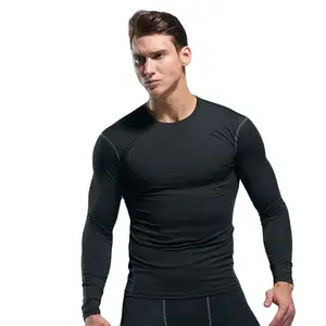 사용자 정의 활성 착용 t 셔츠 긴 소매 빈 압축 셔츠 남성 스포츠 착용 체육관 셔츠