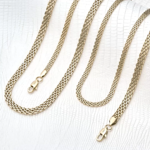 Collares de Cadenas de Moda de Acero Inoxidable con Malla Tejida Bañados en Oro de 14K y 18K, Joyería para Mujer de 5mm, Hipoalergénicos e Impermeables - Product Image 3
