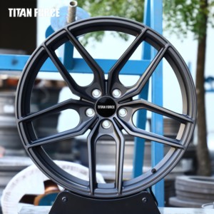 Jantes de voiture TITAN FORCE 18 19 20 pouces 5x114.3, roues forgées sur mesure noir mat pour <span class=keywords><strong>Fiat</strong></span> <span class=keywords><strong>500</strong></span>, roues JDM FL5, Civic Type R, Abarth 595 - Product Image 1