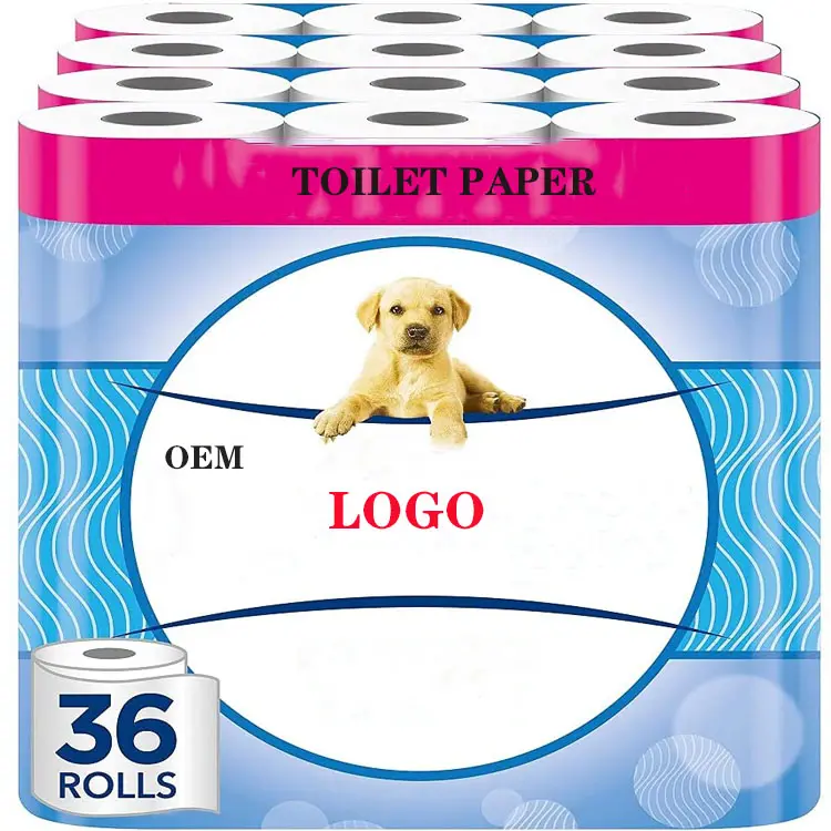 Rouleau de Papier Toilette Doux Personnalisé, Vente en Gros, 1, 2, 3, 4 Plis